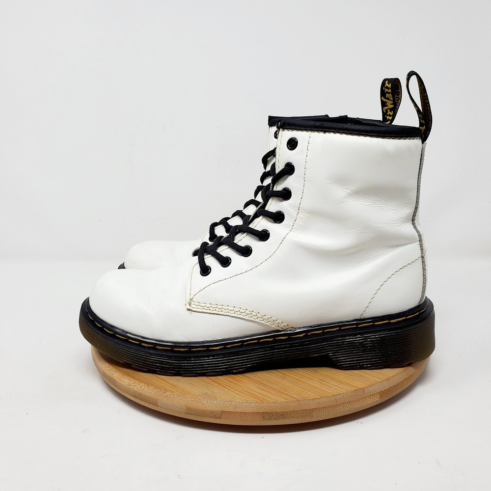 Dr Martens Boots Kids 3 White Lace Up 8 Eye 1460 J Boys Girls Shoes